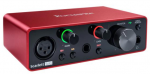Focusrite Scarlett Solo 3e g�n�ration rouge avec entr�e microphone XLR et entr�e instrument en fa�ade