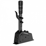 Levier s�quentiel MOZA SGP Shifter noir avec poign�e verticale, boutons r�tro�clair�s et base m�tallique.